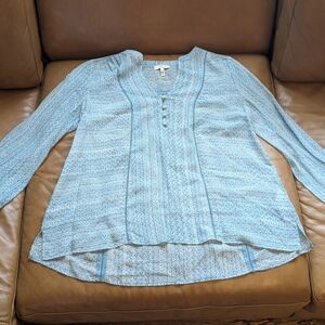 Joie Light Blue Women's Knit Henley Top